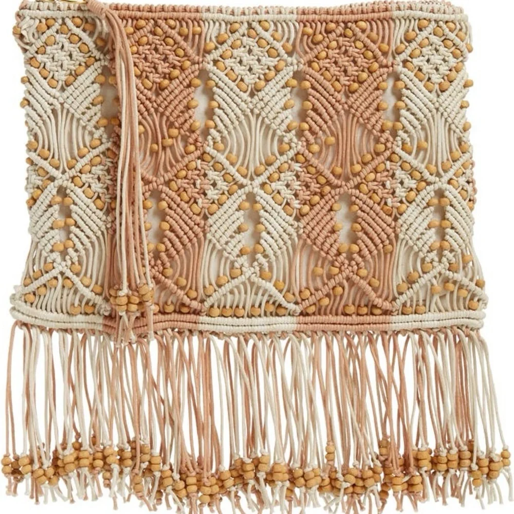 ✨ STUNNING Ulla fringe Johnson April Macramé Bag "Hand-macramé ✨ - Picture 2 of 7